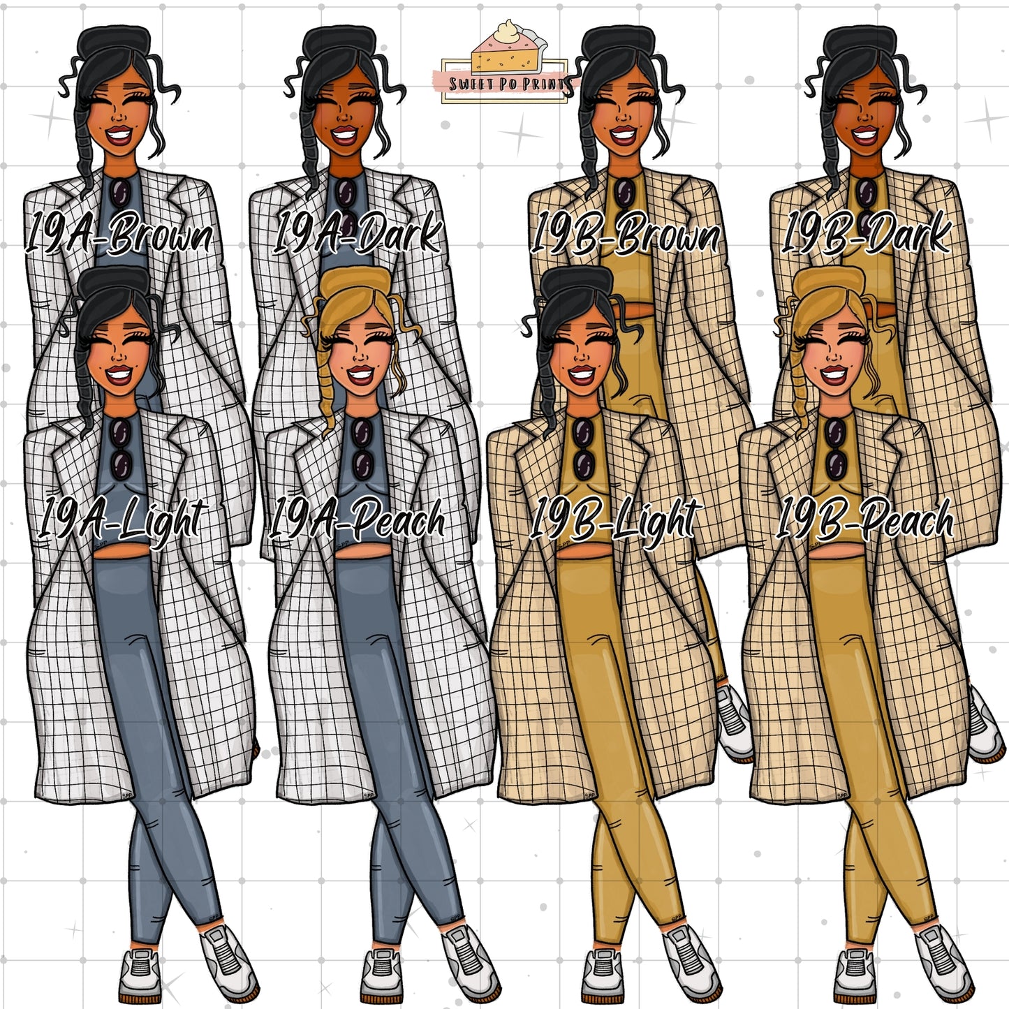 Planner Doll Stickers| Hand Drawn Planner Stickers | Fashion Illustrations | Planner Decoration | Black Girl Stickers | Sticker Sheet | Doll 19-Physical Sticker