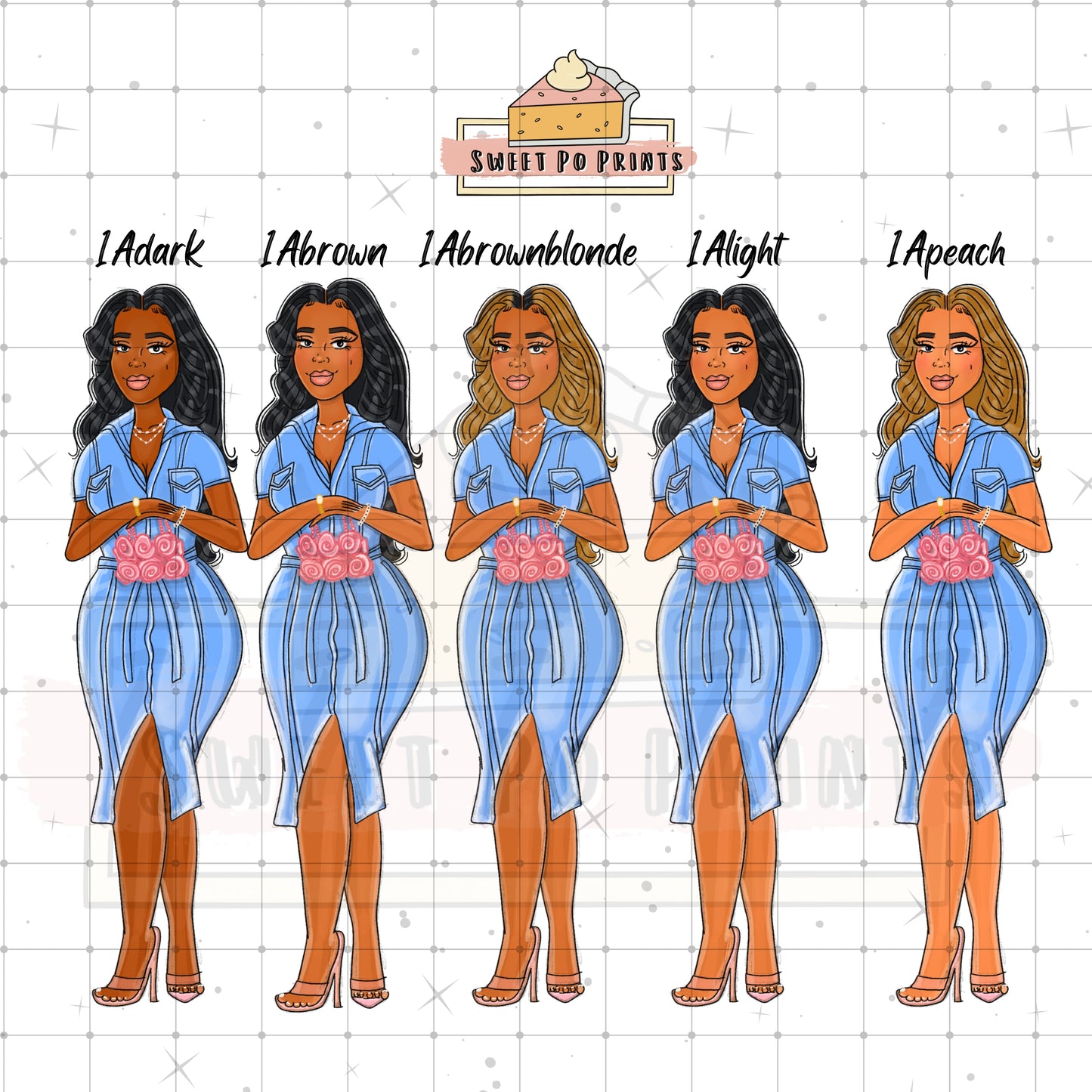 Planner Sticker Sheet| Planner Dolls | Fashion Illustrations | Journal Stickers | Planner Decor | Sticker Dolls (Copy)