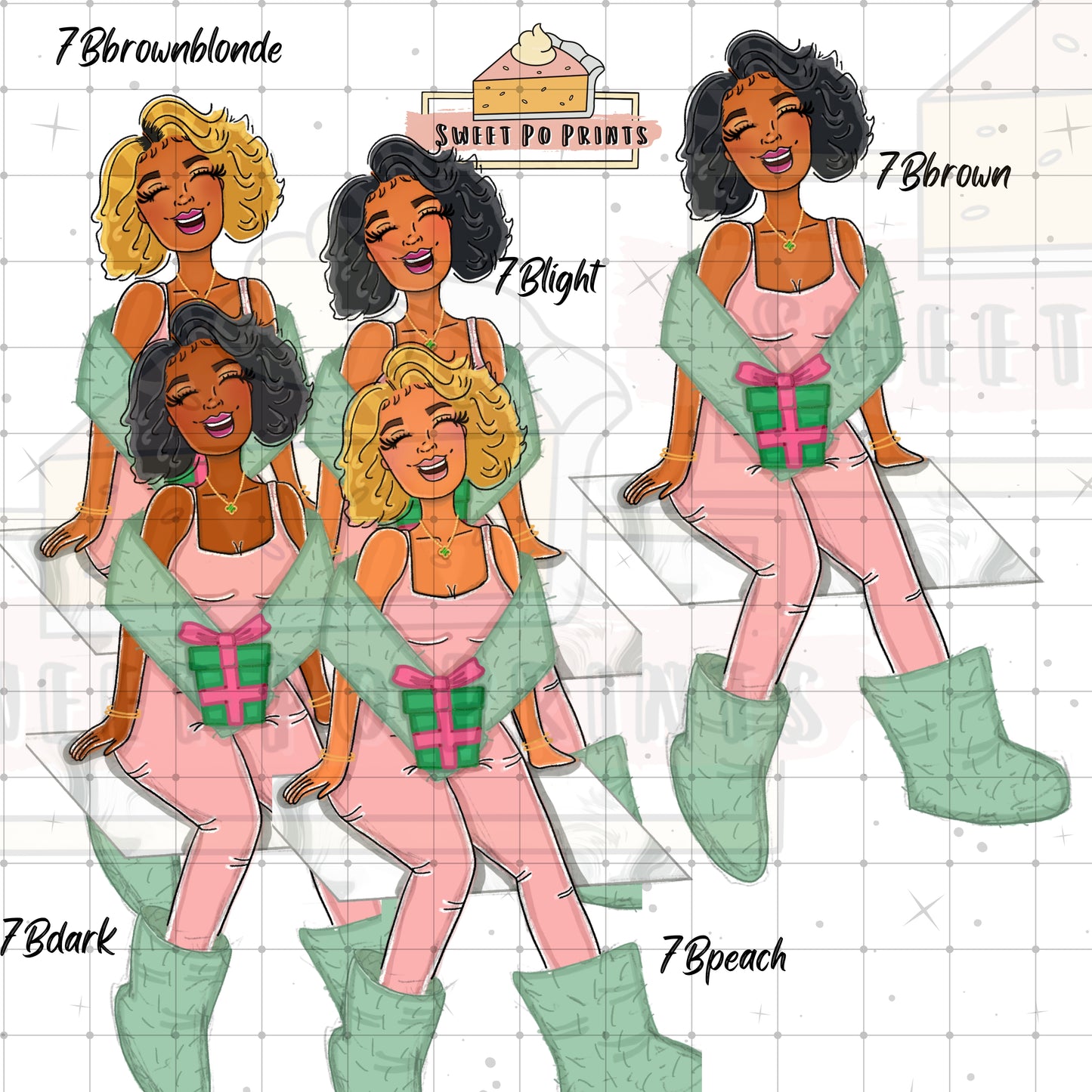 Holiday Planner Stickers | Christmas Stickers | Gift Stickers | Hand Drawn Stickers | Seasonal Planner Stickers | Woman with Gift Sticker (Copy)