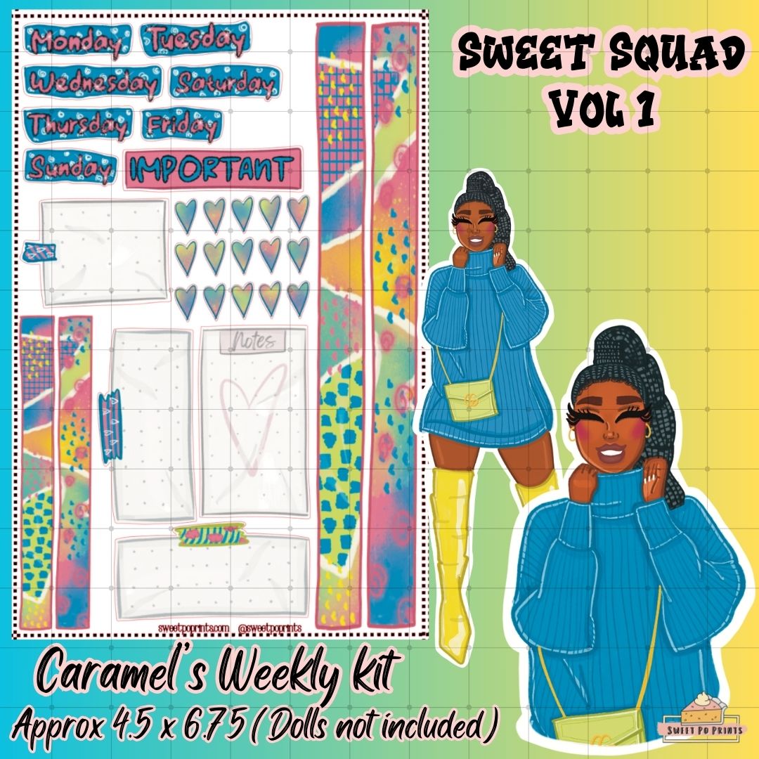 Caramel Sticker Sheet Bundle Deal | Sweet Squad Collection | Volume 1