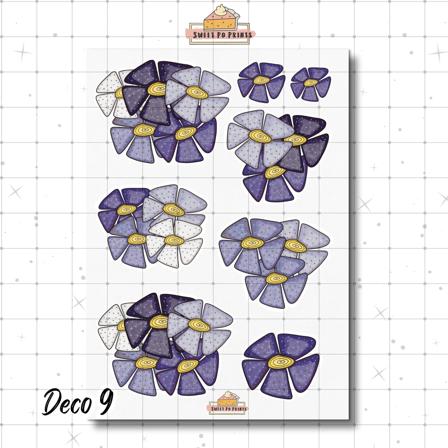 Planner Stickers| Hand Drawn Planner Stickers | Planner Decoration Stickers| Floral Blooms | Floral Blossoms | Sticker Sheet | Deco 7-9 Physical Stickers