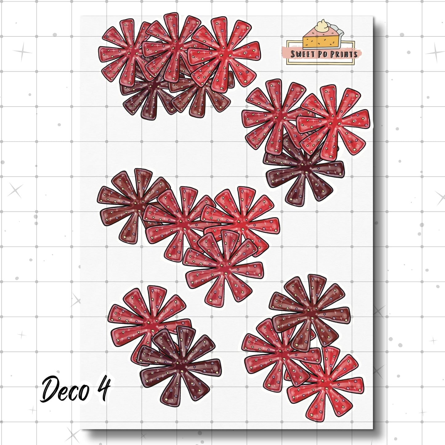 Planner Stickers| Hand Drawn Planner Stickers | Planner Decoration Stickers| Floral Blooms | Floral Blossoms | Sticker Sheet | Deco 1-4 Physical Stickers