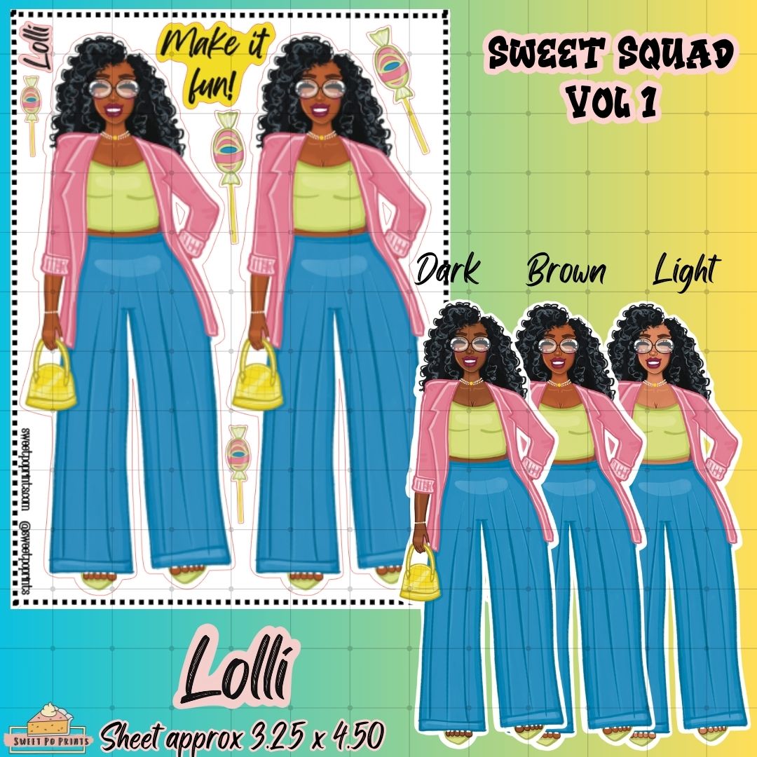 Lolli Planner Doll Sticker Sheet | Sweet Squad Collection | Volume 1
