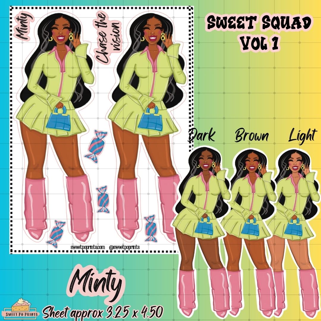 Minty Planner Doll Sticker Sheet | Sweet Squad Collection | Volume 1