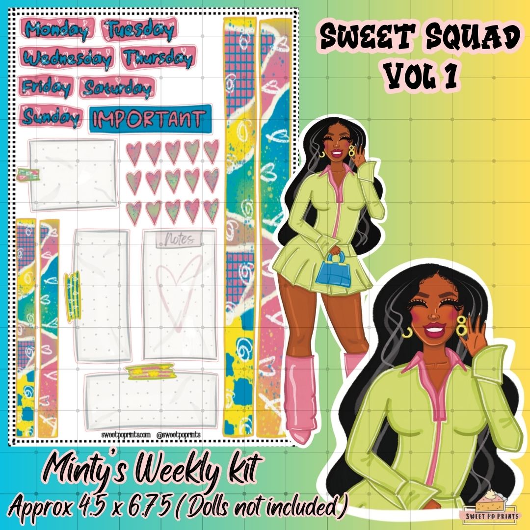 Minty Weekly Kit Sticker Sheet| Sweet Squad Collection | Volume 1