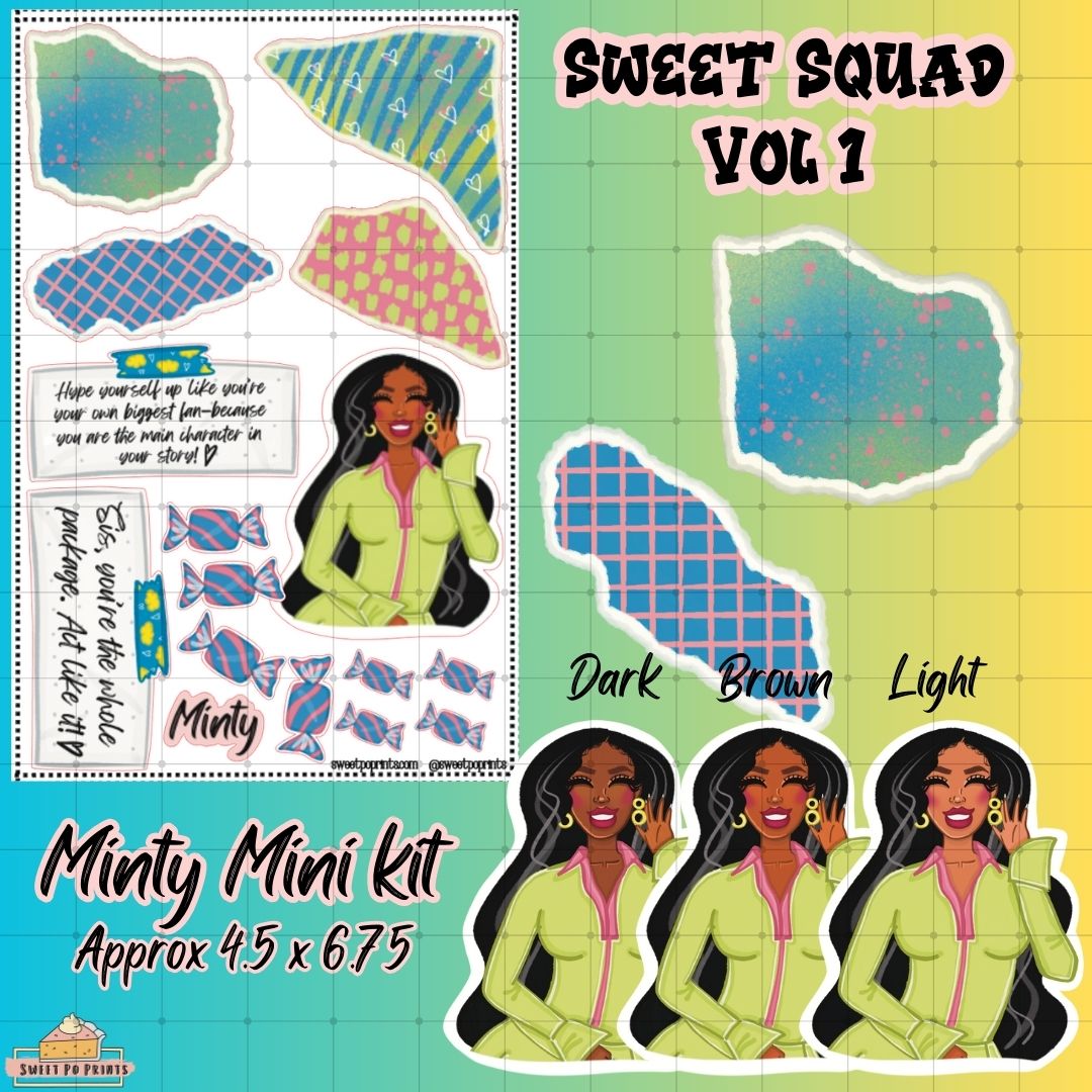 Minty Mini Kit Sticker Sheet| Sweet Squad Collection | Volume 1