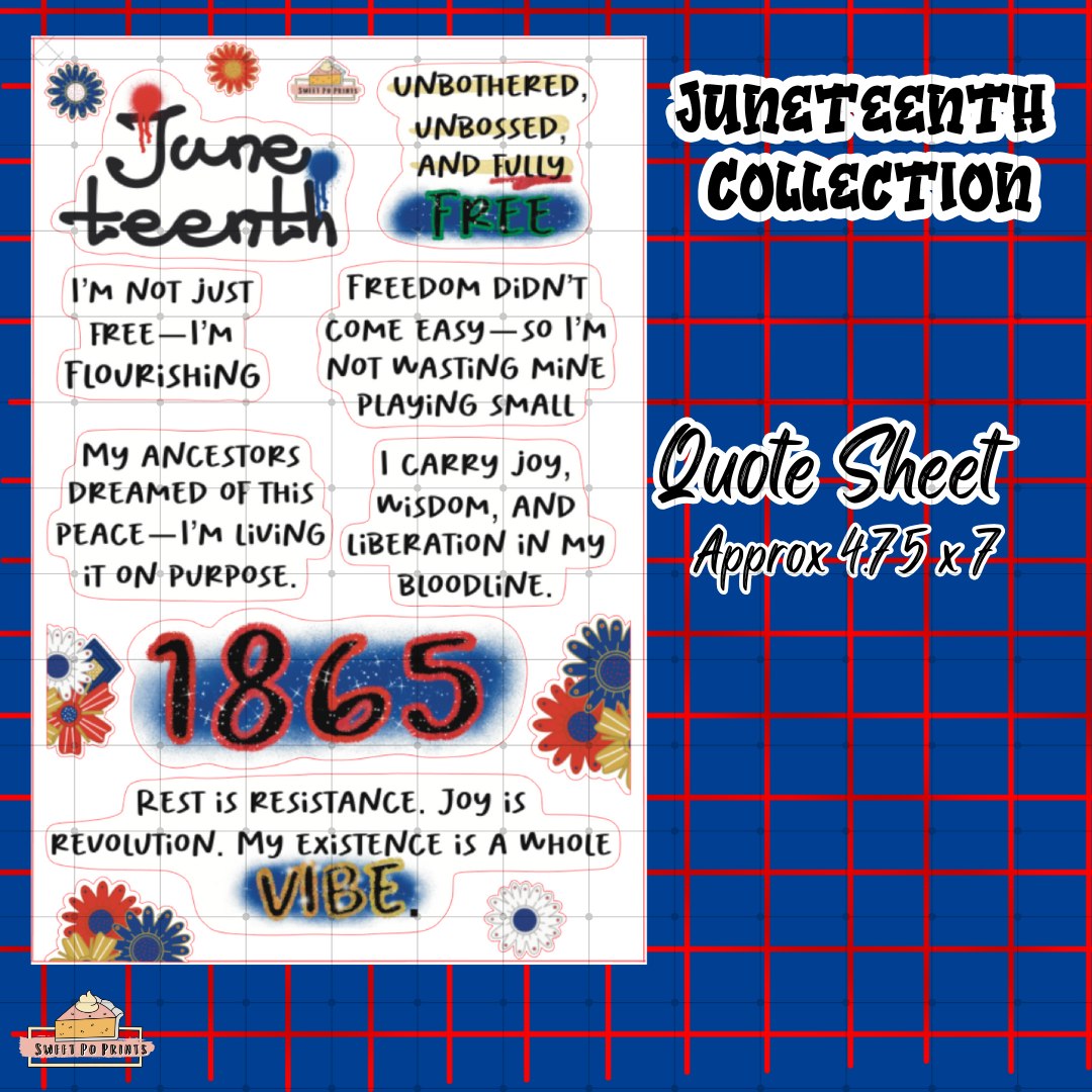 Quotes Decoration Sticker Sheet | Juneteenth Collection | Quotes Deco | Physical Sticker Sheets