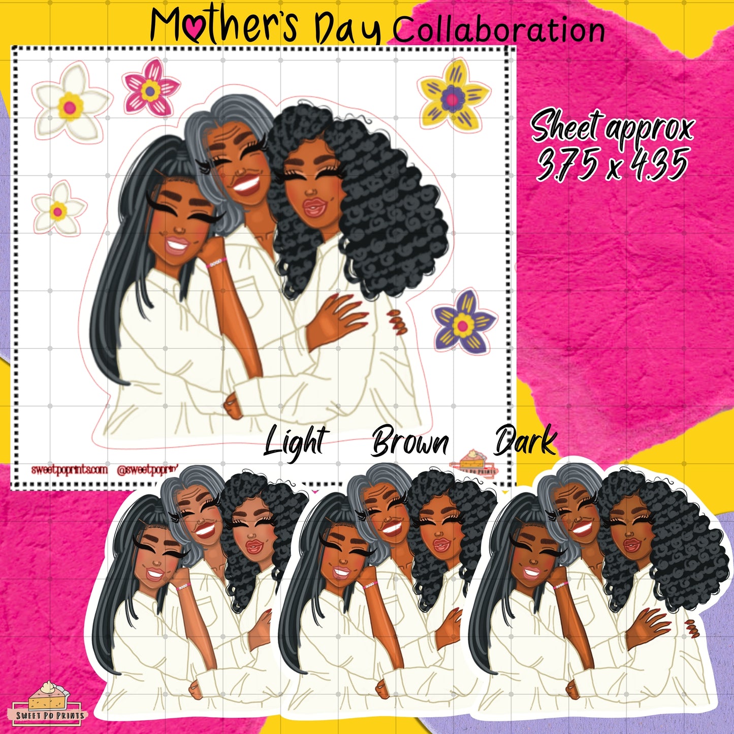 Planner Doll Sticker Sheet | Mother's Day Collab | Family Generation Dolls| Physical Sticker Sheet