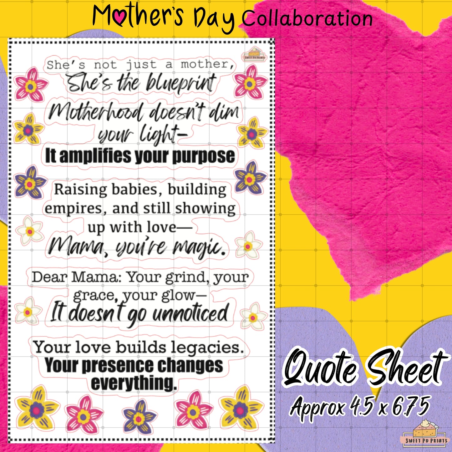 Quotes Decoration Sticker Sheet | Mother's Day Collab | Quotes Deco | Physical Sticker Sheets