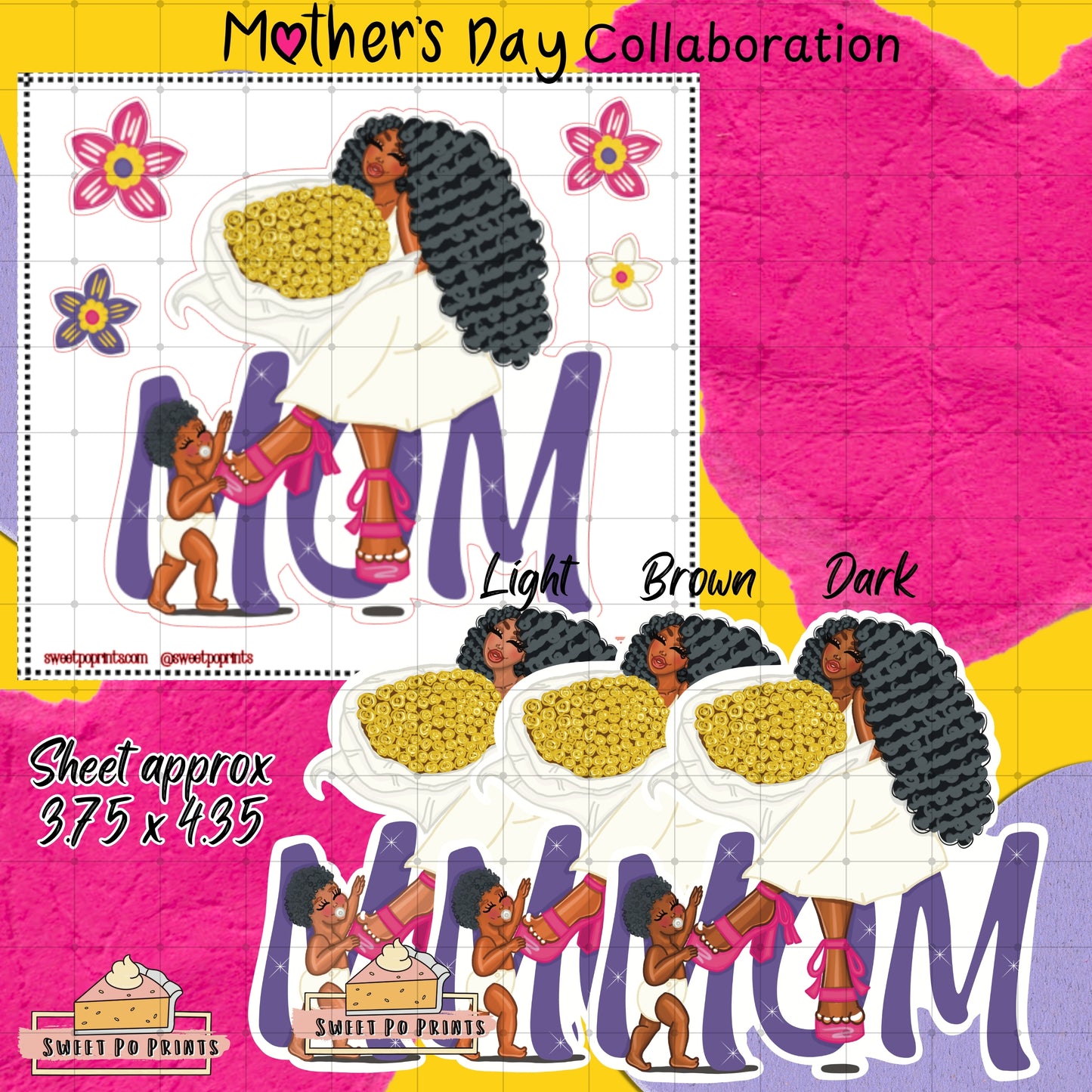 Planner Doll Sticker Sheet | Mother's Day Collab | Mom and Baby | Physical Sticker Sheet