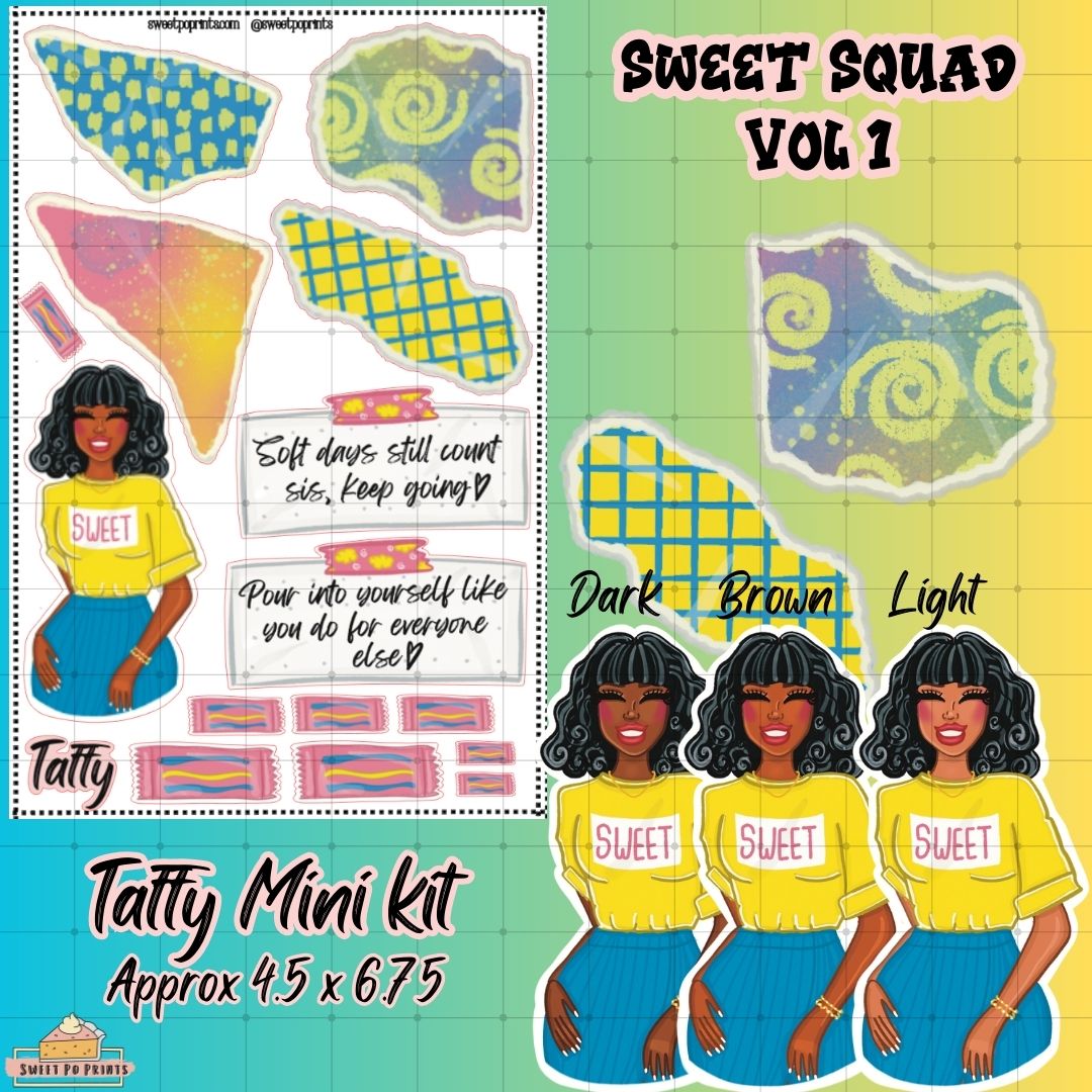 Taffy Mini Kit Sticker Sheet| Sweet Squad Collection | Volume 1