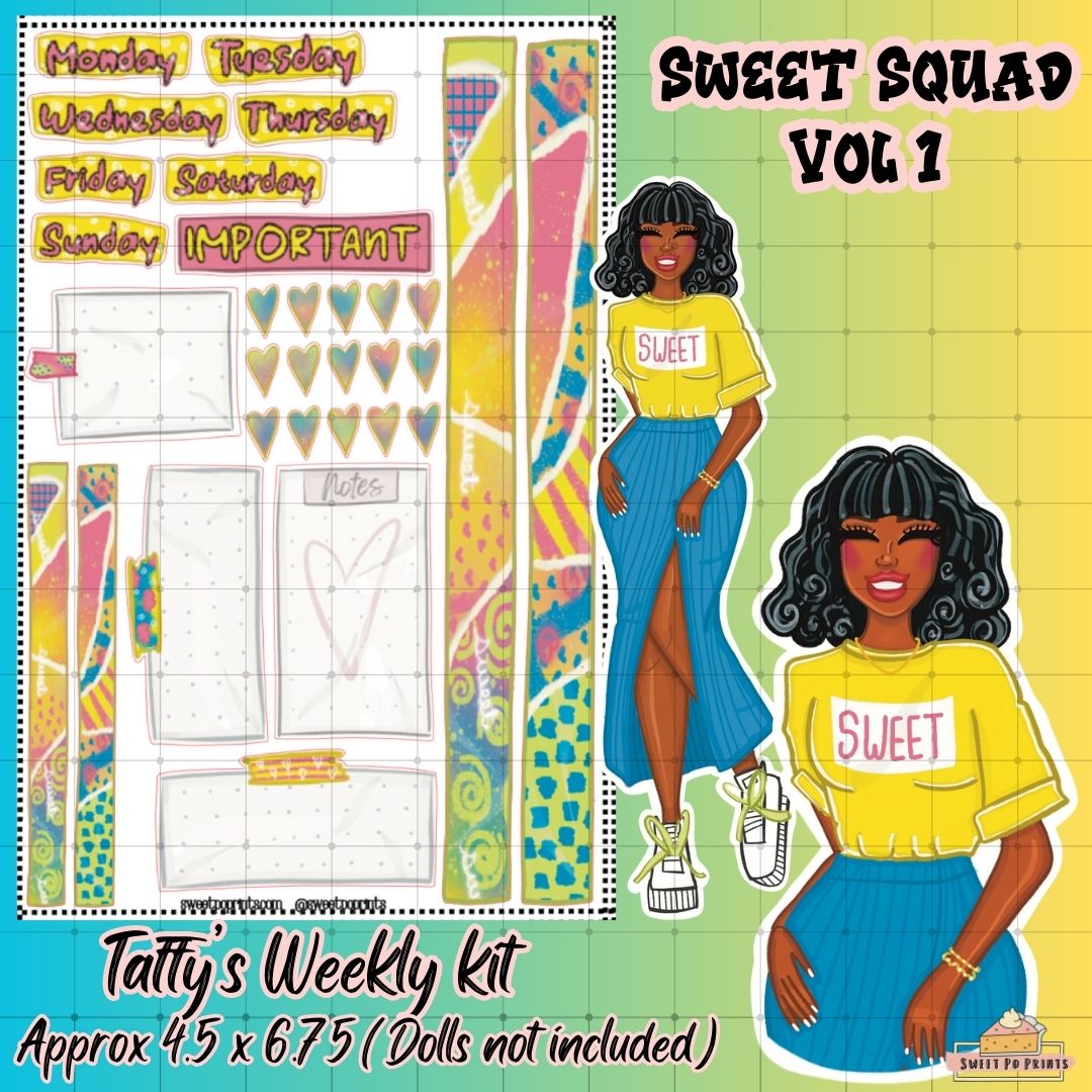 Taffy Weekly Kit Sticker Sheet| Sweet Squad Collection | Volume 1