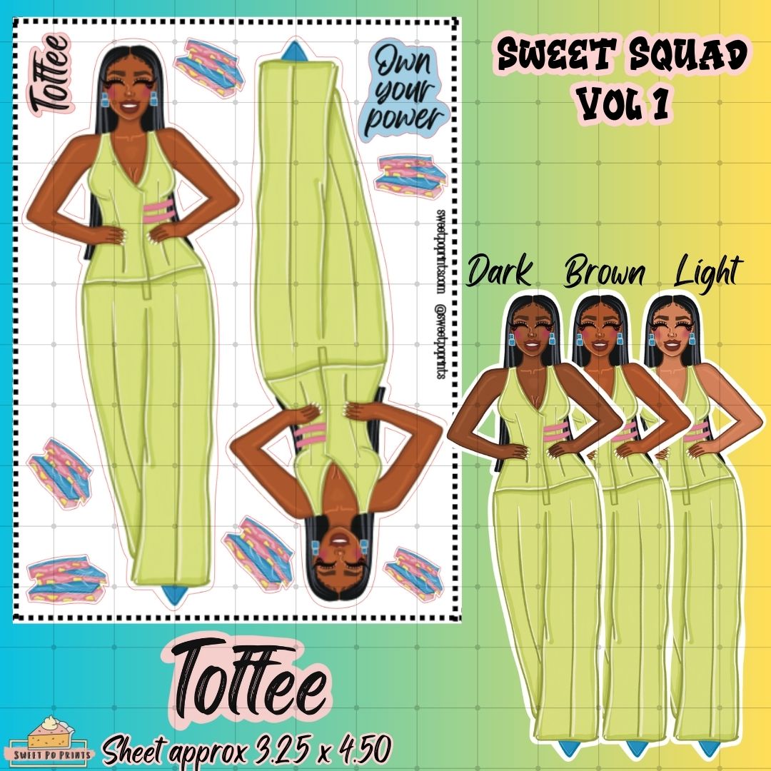 Toffee Planner Doll Sticker Sheet | Sweet Squad Collection | Volume 1