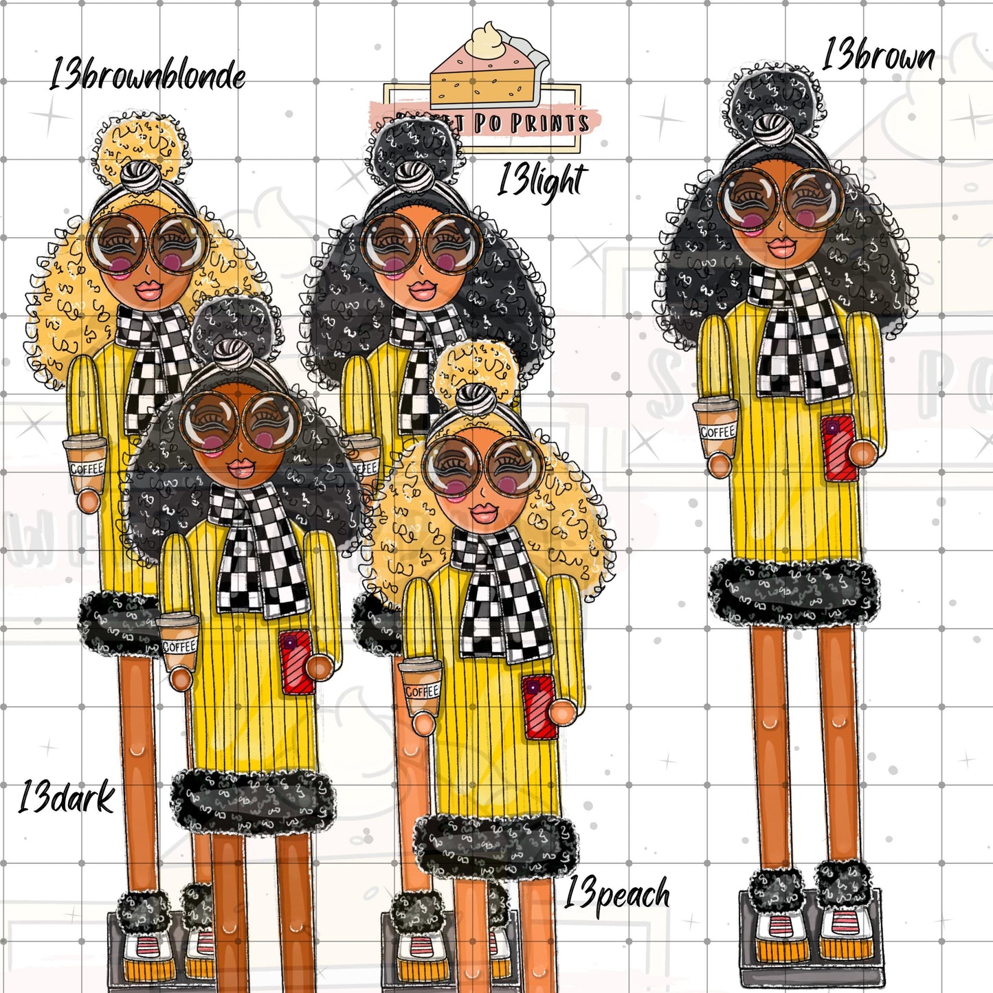 Holiday Themed Stickers | Female Nutcracker Sticker | Hand Drawn Stickers | Cute Nutcracker Doll | Coffee Doll | Stylish Nutcracker Sticker