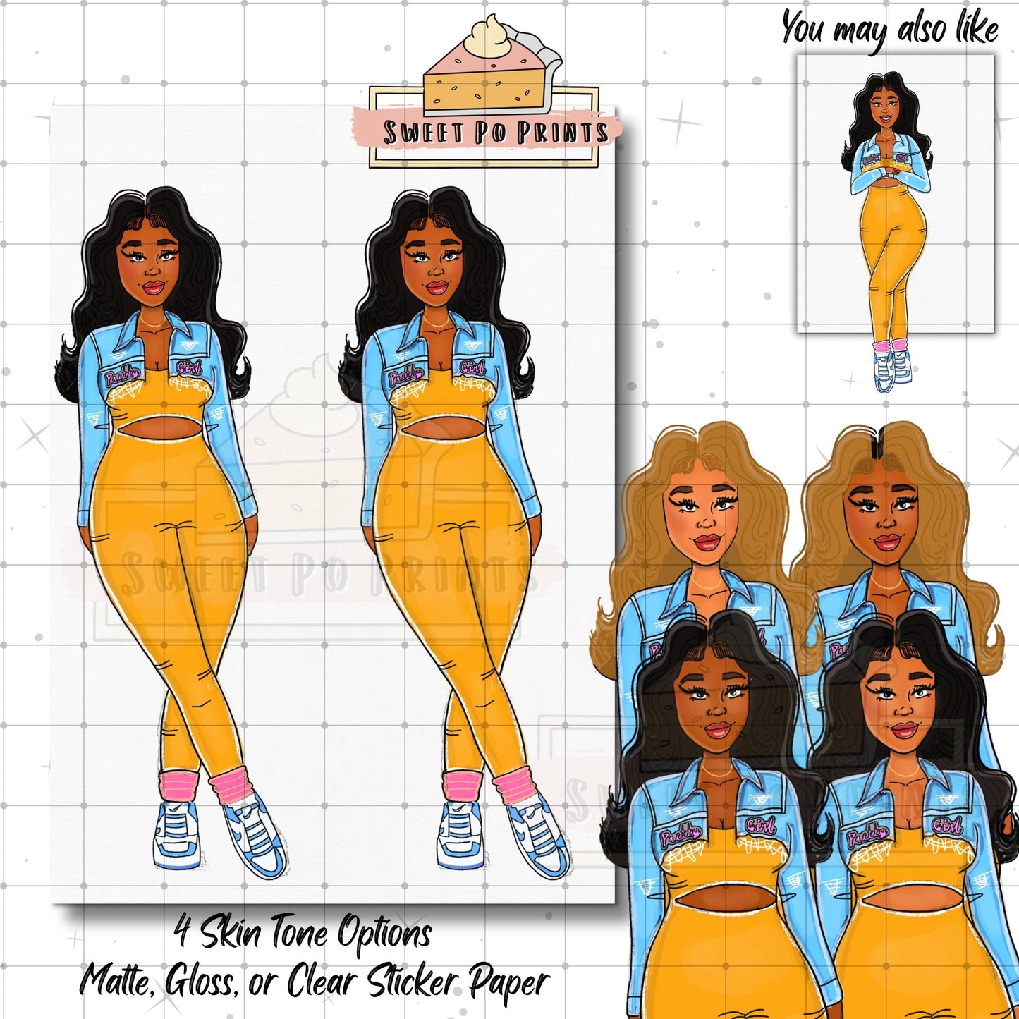 Planner Sticker Sheet| Planner Dolls | Sneaker Stickers | Journal Stickers | Planner Decor | Sneaker Doll | Jean Jacket Sticker Doll