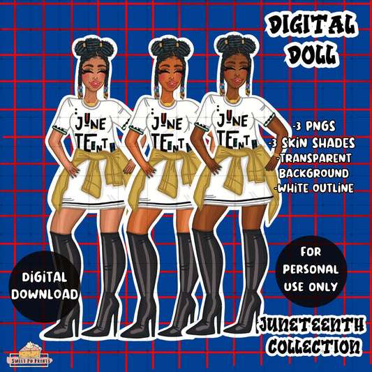 Digital Planner Doll PNG | Juneteenth Collection | Beads Doll | Personal Use