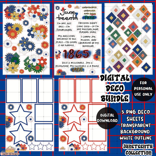 DIGITAL Deco BUNDLE| Juneteenth Collection| 2 Deco, 2 Boxes, 1 Quote | Personal Use