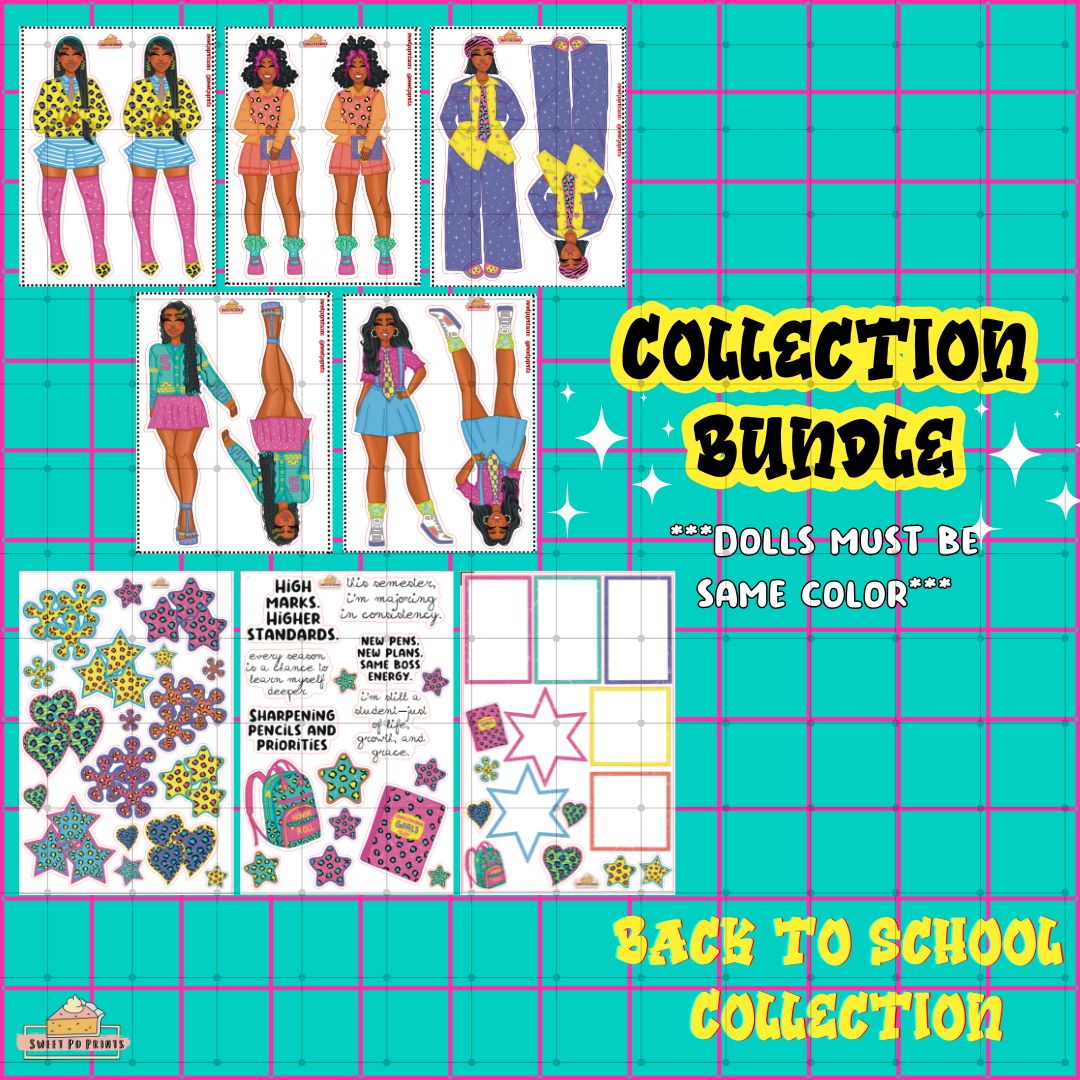 COLLECTION BUNDLE | Back To School Collection | All Dolls - Same Color | All Deco | Physical Sticker Sheets