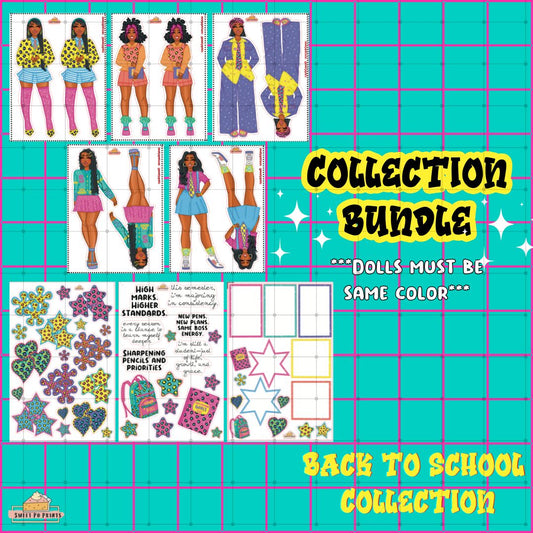 COLLECTION BUNDLE | Back To School Collection | All Dolls - Same Color | All Deco | Physical Sticker Sheets
