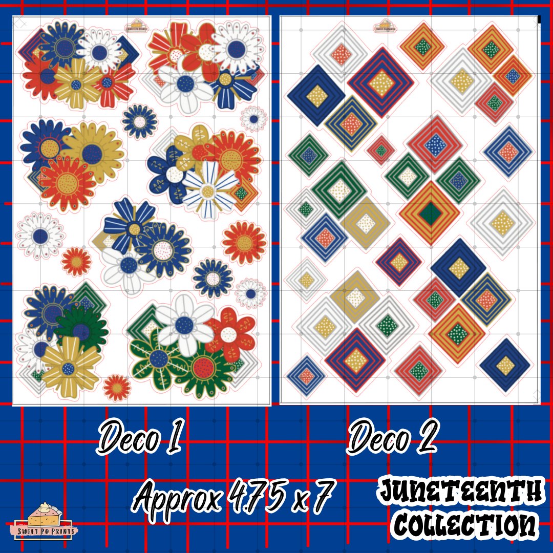 Floral Decoration Sticker Sheet | Juneteenth Collection | Square Deco | Physical Sticker Sheets