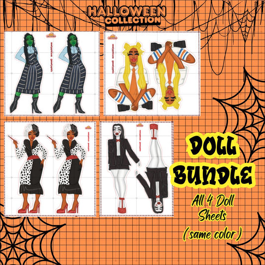 Doll BUNDLE | Halloween Collection | All Dolls - Same Color | Physical Sticker Sheets