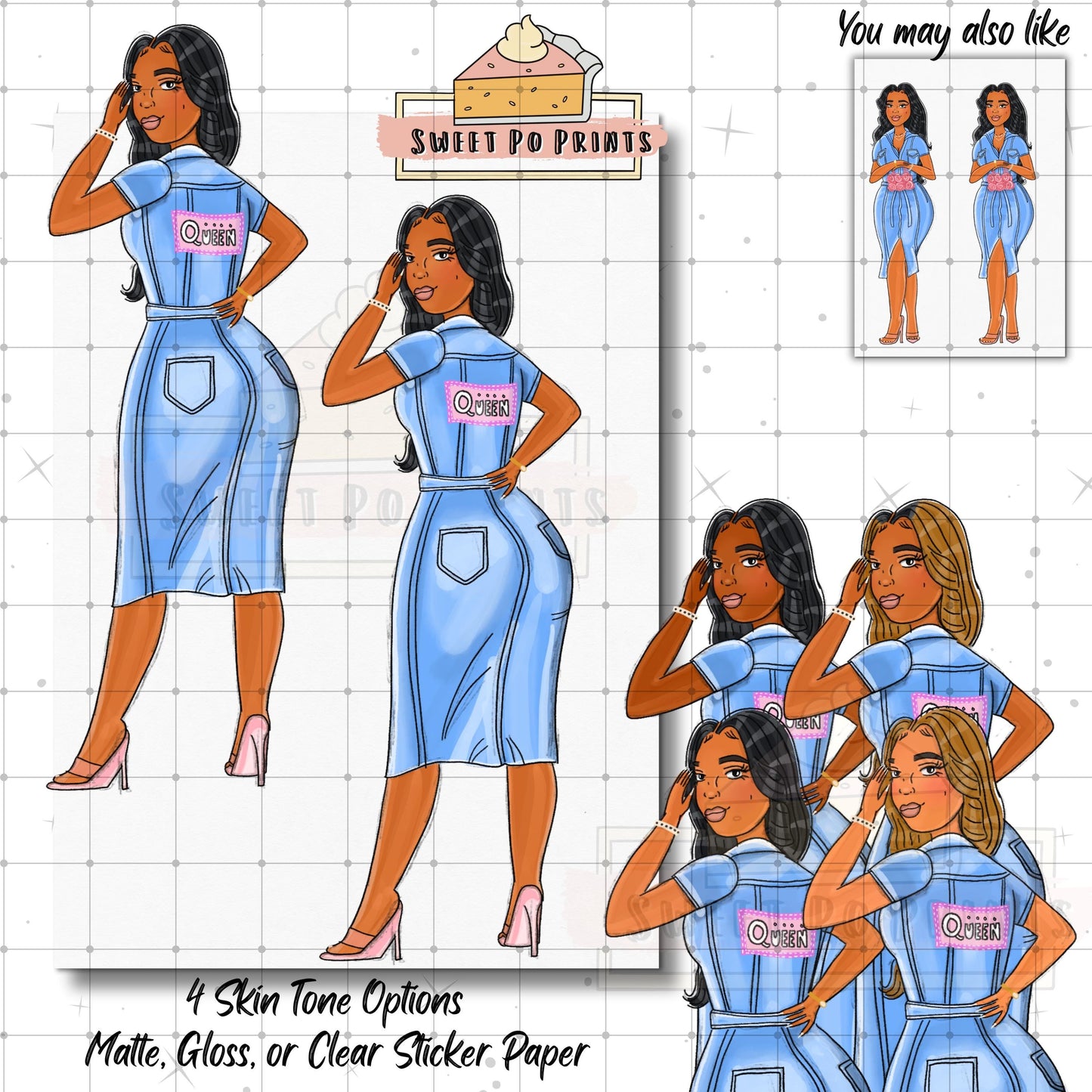 Planner Sticker Sheet| Planner Dolls | Fashion Illustrations | Journal Stickers | Planner Decor | Sticker Dolls