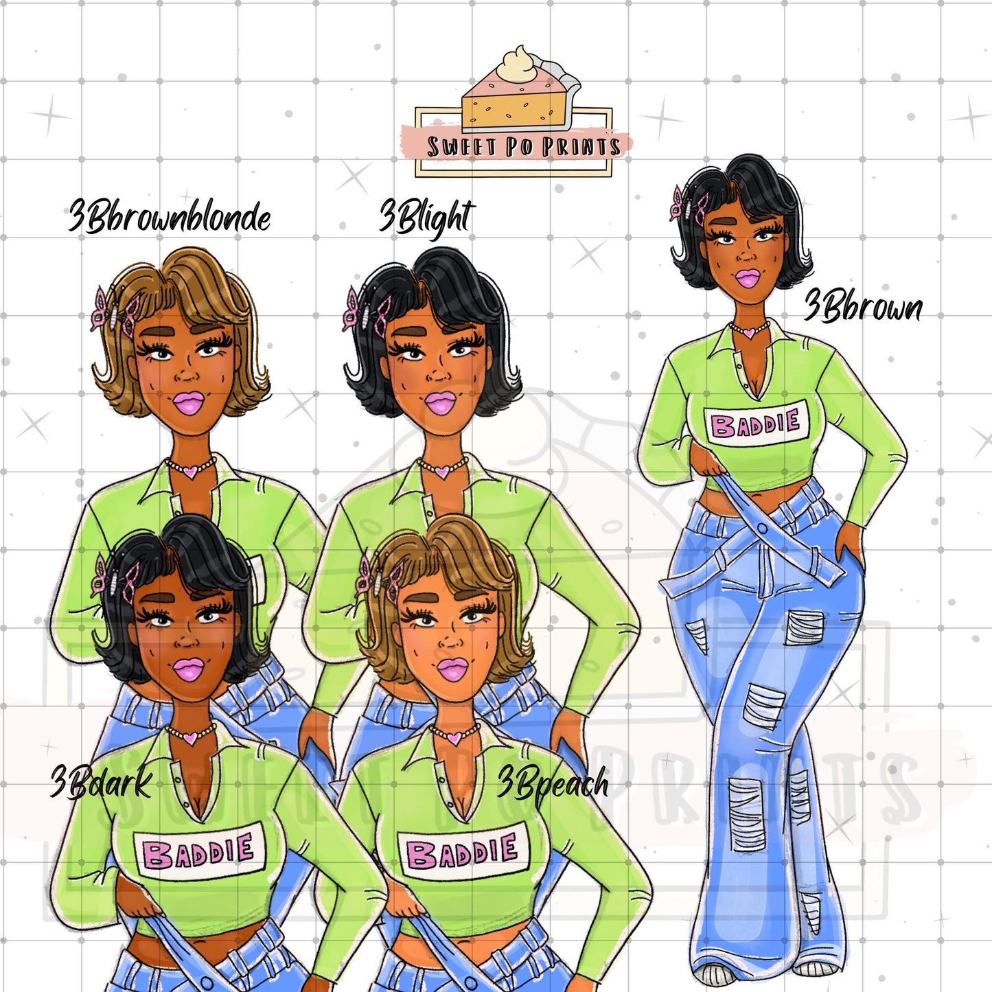 Planner Sticker Sheet| Baddie Sticker | Fashion Illustrations | Y2k Aesthetic Sticker | Planner Decor | Sticker Dolls