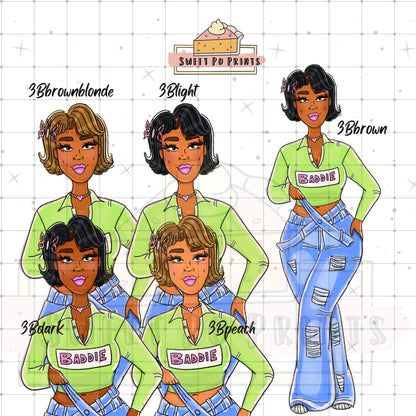 Planner Sticker Sheet| Baddie Sticker | Fashion Illustrations | Y2k Aesthetic Sticker | Planner Decor | Sticker Dolls