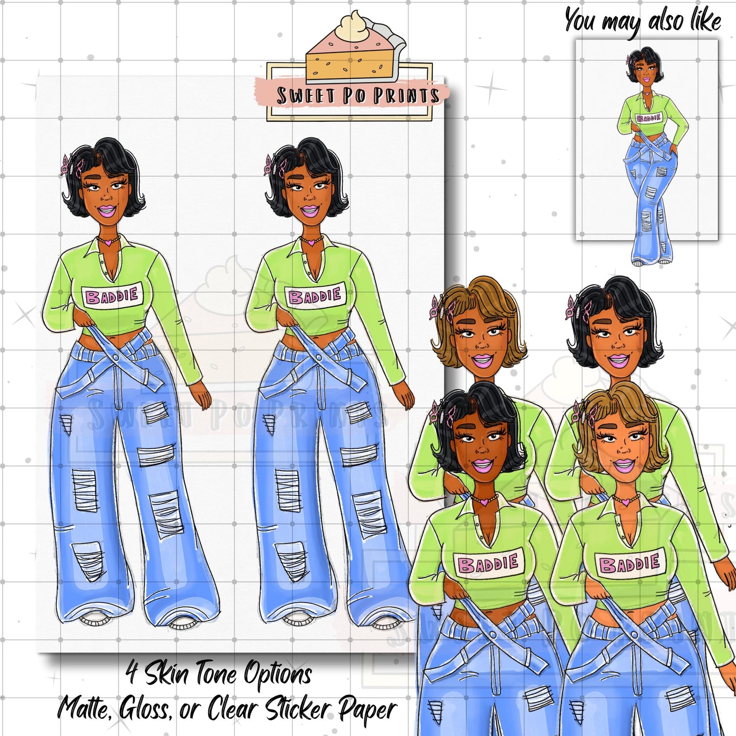 Planner Sticker Sheet| Planner Dolls | Fashion Illustrations | Journal Stickers | Planner Decor | Sticker Dolls | Bullet Journal Stickers